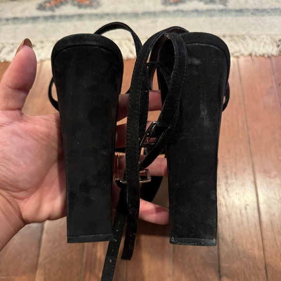 ASOS Black Faux Suede Heels - Picture 3 of 4